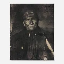 Russell Young, Apache Chief Geronimo, 2009, acrylic and enamel screenprint on linen with diamond dust