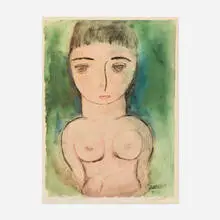 George Constant, Nude on Green, c. 1955, offset lithograph in colors
