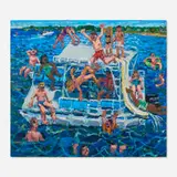 Todd Bienvenu, Party Barge, 2019, oil on canvas