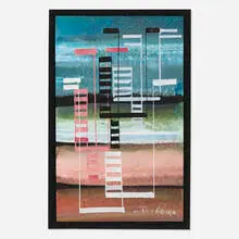 The Transcendental Formal Logic of the Infinite by I. Rice Pereira, c. 1969, gouache on paper, sold Aug 2026
