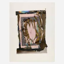 Larry Bell, MVD (Mirage Vapor Drawing) #156, 1990, collage with aluminum and silicon monoxide on Watson paper