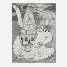 William T. Wiley, Spooky on the Line, 1979, lithograph