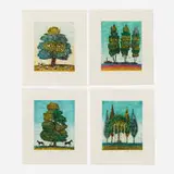 Stephen Chambers, The Talking Trees of England, 2018, etching in colors