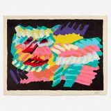 Karel Appel, Pink Cat (from the Cats portfolio), 1978, screenprint in colors on Japon