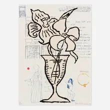 Donald Baechler, Untitled (Flowers), for BAM, 1993, screenprint in colors