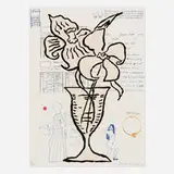Donald Baechler, Untitled (Flowers), for BAM, 1993, screenprint in colors