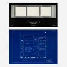 James Turrell, Four Light Installations, 1982, offset lithograph, lithograph, blueprint, 35mm color slides