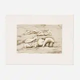 Henry Moore, Five Reclining Figures, lithpgraph in colors on T.H. Saunders