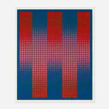 Trespass by Julian Stanczak, 1979, screenprint in colors, sold Aug 2026