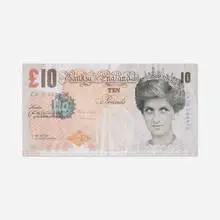 Di-Faced Tenner, 10 GBP Note by Banksy, 2004, offset lithograph in colors, sold Aug 2026