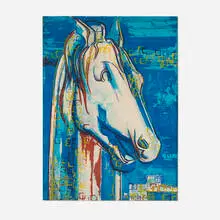 Françoise Gilot, The Greek Horse, 1969, lithograph in colors on Arches