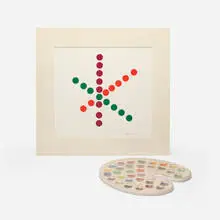 Yaacov Agam, Transformable Dialogue II, screenprint in colors, plastic palette, steel, magnets