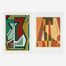 Mario Radice, 2 opere grafiche, screenprint in colors on Fabriano