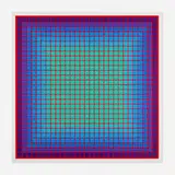 Julian Stanczak, Conferring Blue, 1981, screenprint in colors