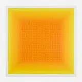 Julian Stanczak, Yellow Filtration, 1979, screenprint in colors on Somerset paper