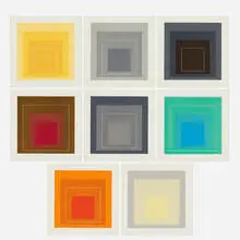 Josef Albers, White Line Squares, Series I sample portfolio, 1967, lithograph in colors