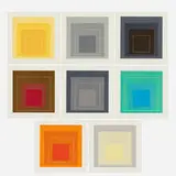 Josef Albers, White Line Squares, Series I sample portfolio, 1967, lithograph in colors