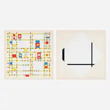Piet Mondrian, Broadway Boogie Woogie; Foxtrot A (two works from A Portfolio of Ten Paintings), screenprint in colors