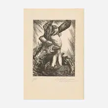David Alfaro Siqueiros, Hombre Atado #2, lithograph