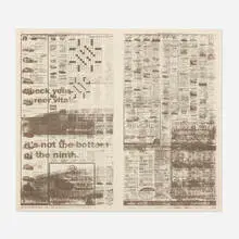 Jacob Kassay, Untitled 12, 2011, screenprint on archival newsprint
