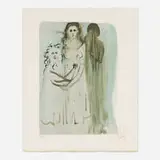 Salvador Dalí, Dans la fumée des coléreux (from the La divine comédie suite), 1964, woodcut in colors