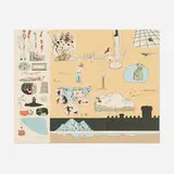 Öyvind Fahlström, Eddie (Sylvie's Brother) in the Desert (from the New York International portfolio), 1966, screenprint in colors