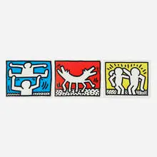Keith Haring, Three works from Pop Shop Calendar, 1988, offset lithograph in colors