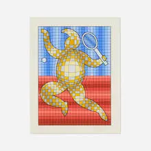 Victor Vasarely, Tennis Player, 1980, screenprint in colors