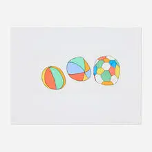 Donald Baechler, 3 Balls, 1999, soft-ground etching and aquatint in colors
