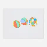 Donald Baechler, 3 Balls, 1999, soft-ground etching and aquatint in colors