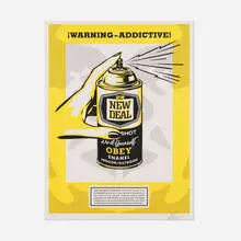 Shepard Fairey, Warning-Addictive!, 2019, screenprint in colors