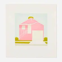 Salomón Huerta, Untitled (Pink House), 2001, aquatint in colors on Somerset