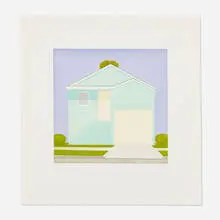 Salomón Huerta, Untitled (Blue House), 2001, aquatint in colors on Somerset