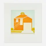 Salomón Huerta, Untitled (Orange House), 2001, aquatint in colors on Somerset