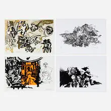 Umberto Giangrandi, Four works, screenprint in colors