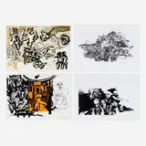 Umberto Giangrandi, Four works, screenprint in colors