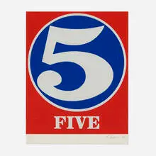 Robert Indiana, Five, 1968, screenprint in colors on Schoellers Parole