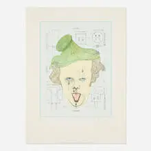 Claes Oldenburg, Symbolic Self-Portrait with Equals, offset lithograph in colors