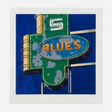 Robert Cottingham, Blues (from the American Signs portfolio), 2009, screenprint in colors