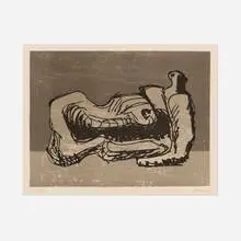 Henry Moore, Reclining Nude (from the San Lazzaro et ses amis portfolio), 1975, lithograph in colors