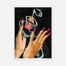 Khari Turner, Red Tides Moon Glow, 2020, offset lithograph in colors