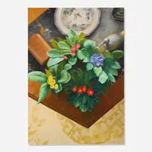Charles William Yeiser, Tabletop Primroses, 1987, oil on canvas
