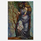 Santos Zingale, Metamorphosis Marble Lady + Bird No. 2, 1965, Magna acrylic resin and oil on Masonite