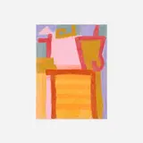 Margo Hoff, Three Roofs, crayon on paper