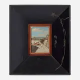 Orientalist Scene by Riccardo Pellegrini and Carlo Bugatti, c. 1910, oil on panel in artist's ebonized walnut frame with pewter inlay, sold Jun 2026