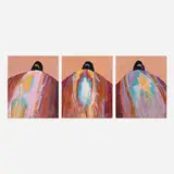 Dolona Roberts, The Circle (triptych), pastel and mixed media on paper