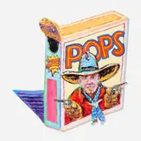 Larry Pirnie, POPS, 1988, acrylic, paper and plastic on panel