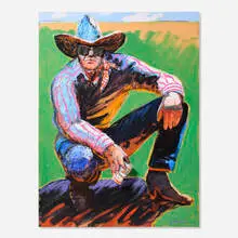 Larry Pirnie, Wettin' the Whistle, 1988, acrylic, beer can and paper collage on canvas in artist's frame