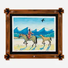Jennifer Lowe, Winter Weather, livestock marker on paper in artist's frame