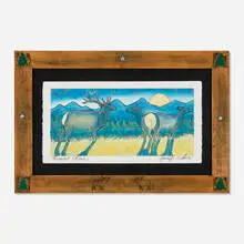 Jennifer Lowe, Harvest Moon, c. 1996, livestock marker on paper in artist's frame